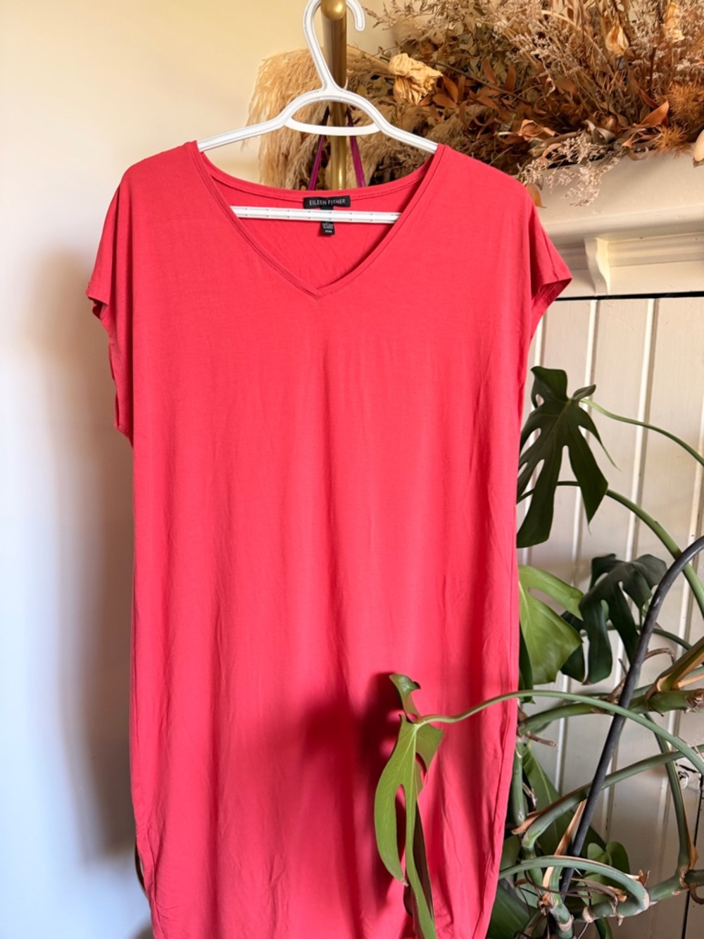 Eileen Fisher Coral/orange V-Neck Tunic
